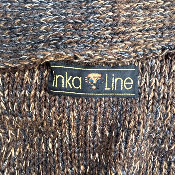 Inka Line Womens Knitted Brown Beige Sweater Vest Asymmetrical Hem Open Front - Picture 4 of 7